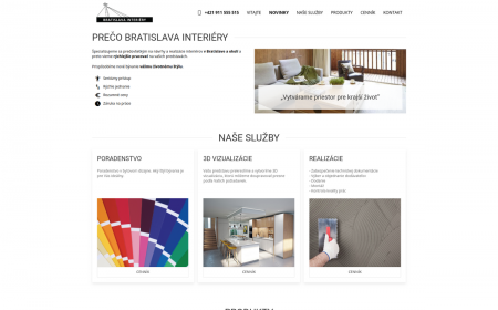 webstránka Bratislava interiery
